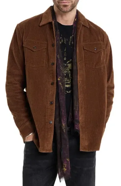 John Varvatos Bauer Corduroy Overshirt In Chamois