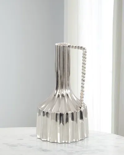 John-richard Collection Mykonos Vase In Nickel