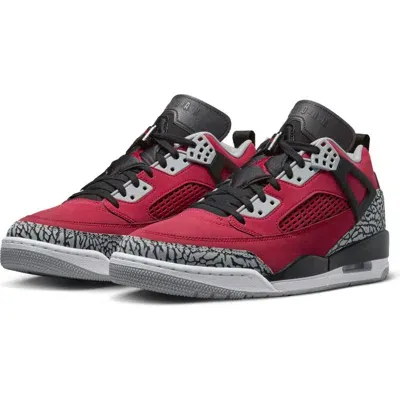 Jordan Spizike Low Top Sneaker In Black/red/grey