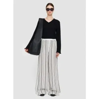 Joseph Hulin High-rise Striped Wide-leg Pants In White