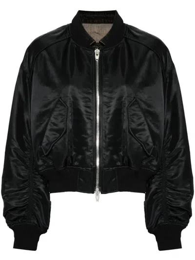 Juunj Layered Bomber Jacket In Black