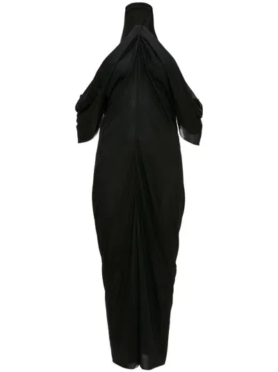 Jw Anderson Halterneck Draped Long Dress In Black