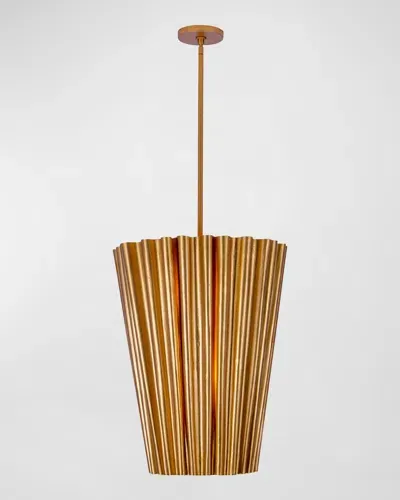 Kalco Lighting Ripple 20" Foyer Light In Bright Gold Leaf