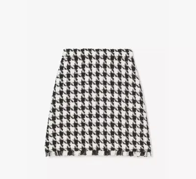 Kate Spade Houndstooth A-line Skirt In Black/cream