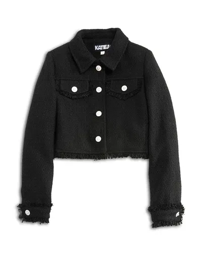 Katiejnyc Girls' Tween Charlize Jacket - Big Kid In Black Boucle