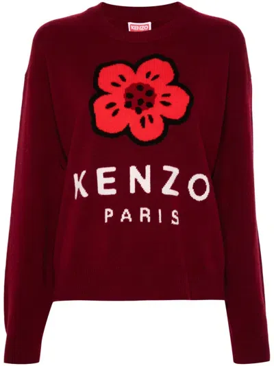 Kenzo Boke Flower Sweater In Red