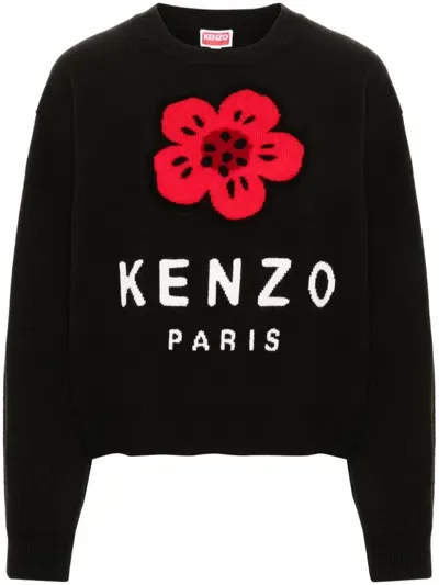 Kenzo Boke Flower Wool Jumper In Black