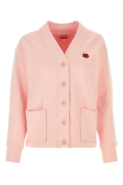 Kenzo Boke Placed Molleton Cardigan-l Nd  Female In Pink