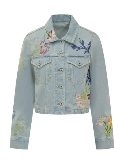 Kenzo Flowers Drawn Jacket In Blue