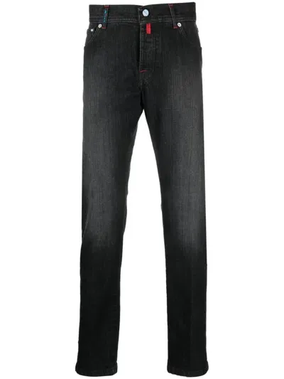 Kiton Mid-rise Straight-leg Jeans In Black