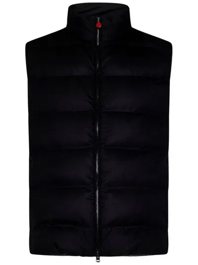 Kiton Quilted Padded Vest In Black