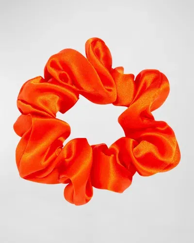 L. Erickson Usa Silky Charmeuse Medium Pony Scrunchie In Silk Charmeuse Mandarin