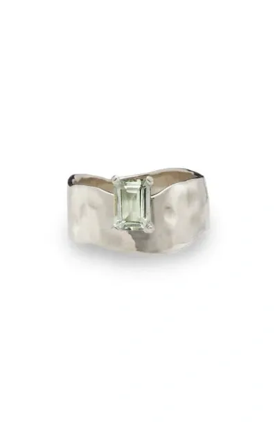 Lady Grey Wade Ring In Silver/green Amethyst