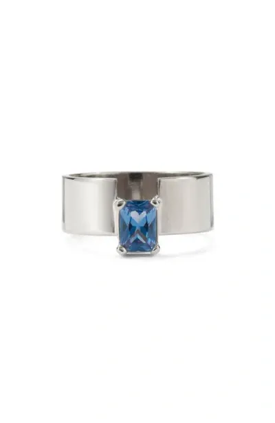 Lady Grey Wade Split Ring In Silver/blue Zircon