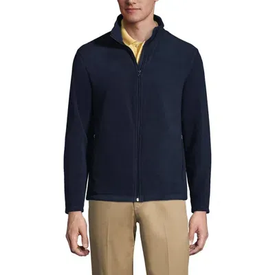 Lands' End Full-zip Mid-weight Fleece Jacket In Classic Navy