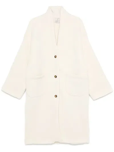 Laneus Bouclé Coat In White