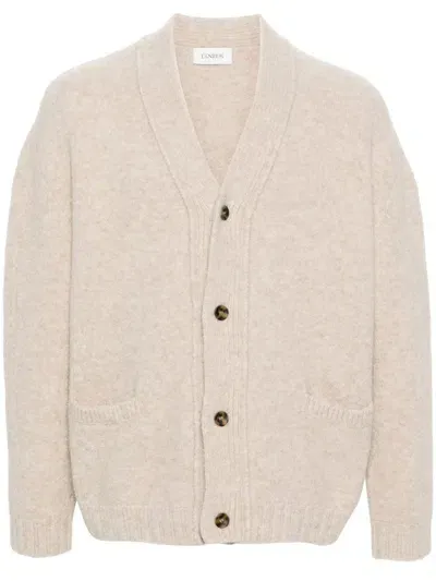 Laneus Mélange-effect Cardigan In Neutrals