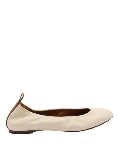 Lanvin Beige Leather Ballerina Flats