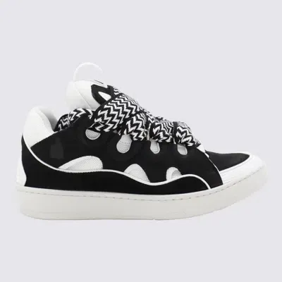 Lanvin Black And White Curb Sneakers In Negro