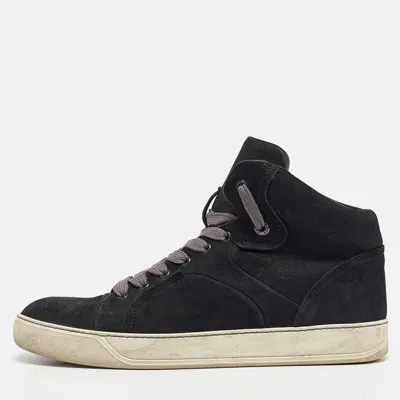 Pre-owned Lanvin Black Nubuck High Top Sneakers Size 42