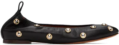 Lanvin Black Studs Ballerina Flats