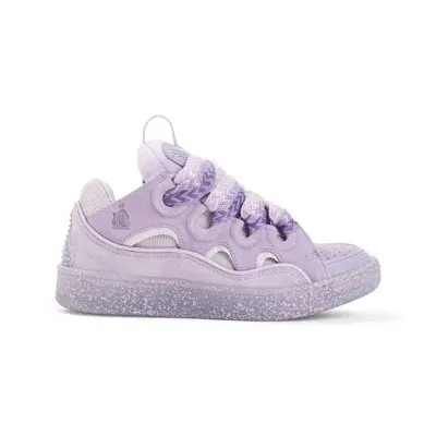 Lanvin Curb Speckled Sneakers In Lilac