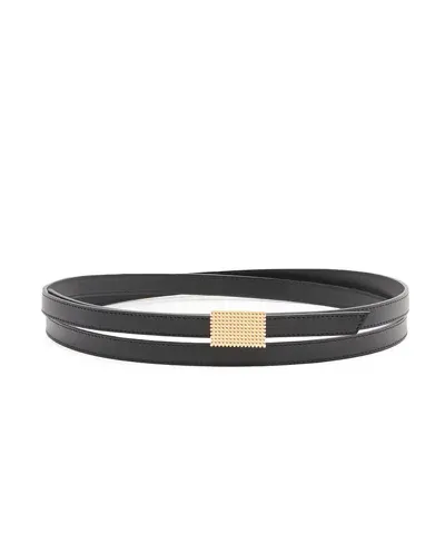 Lanvin Double Concerto Leather Belt For Women In Black