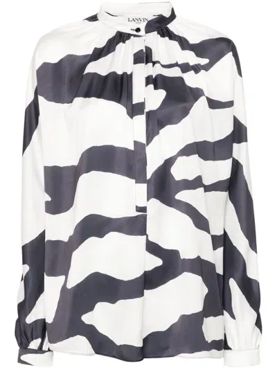 Lanvin Graphic-print Blouse In White