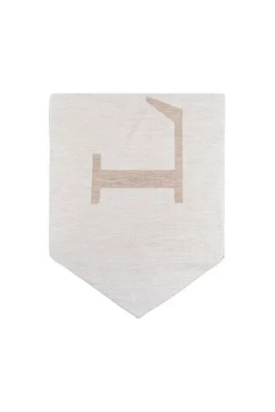 Lanvin Logo Jacquard Scarf In Beige