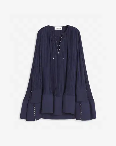 Lanvin Robe Courte Effet Cascade Pour Femme In Blue