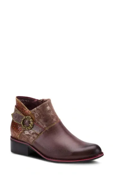 L'artiste By Spring Step L'artiste Tiatia Bootie In Brown Leather/suede