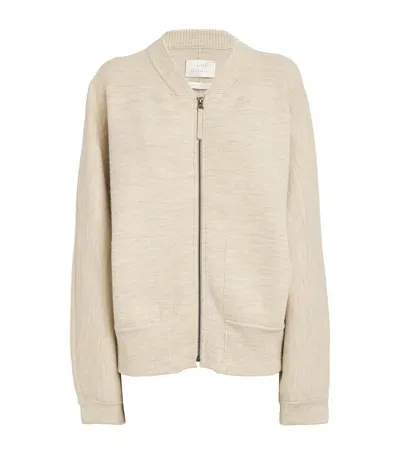 Lauren Manoogian Merino Wool-alpaca-pima Cotton Bomber Jacket In Ivory