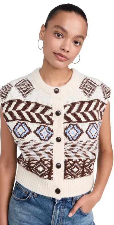 Le Jean Fair Isle Vest Apres Ski