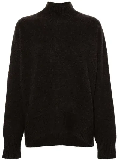 Le Kasha Drop Shoulder Sweater In Brown