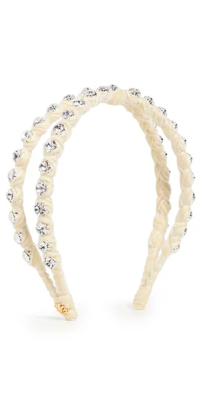 Lele Sadoughi Crystal Crossover Headband Ivory