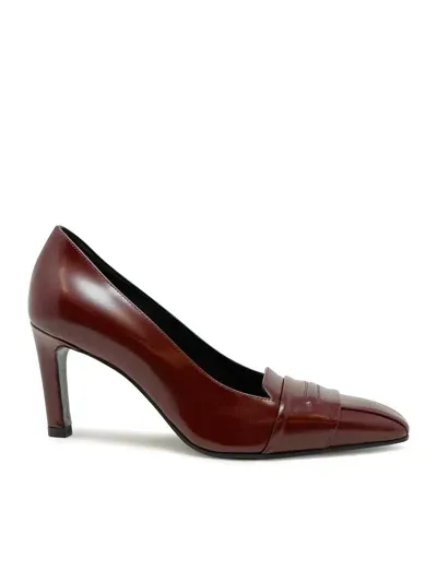 Lella Baldi Lt2473sb Laredo Bordeaux Leather Pumps In Blue