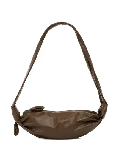 Lemaire Medium Croissant Leather Bag In Brown