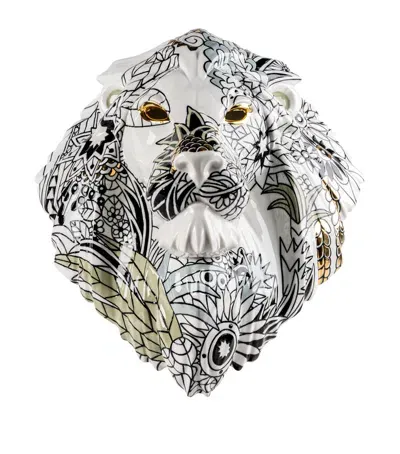 Lladrò Wild Nature Lion Mask Figurine In Gray