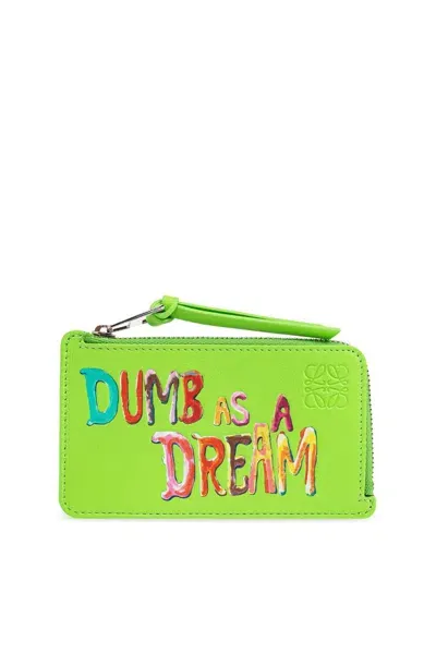 Loewe Dumb As A Dream Coin Cardholder In Green