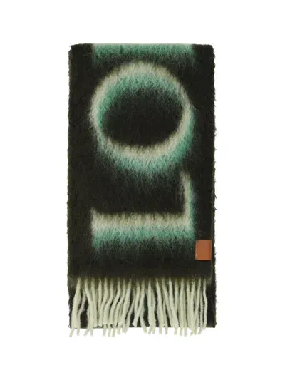 Loewe Scarf In Green/white