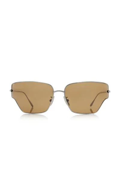 Loewe Signature Geometrical Metal Sunglasses In Green