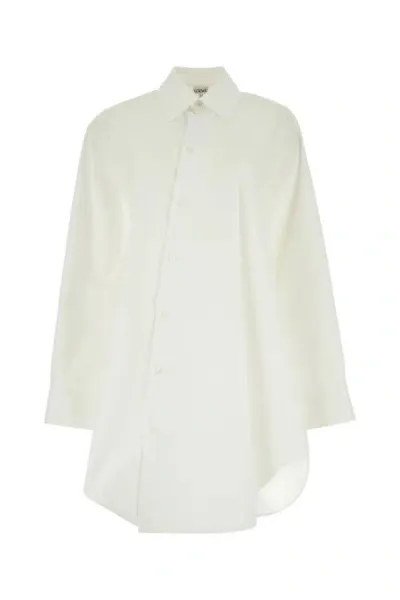 Loewe White Poplin Shirt Dress