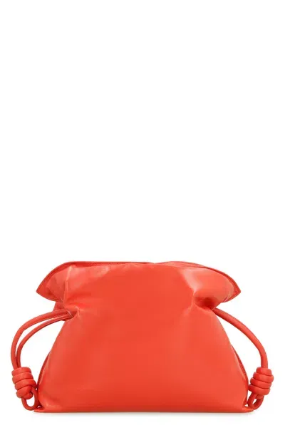 Loewe Flamenco Mini Leather Clutch In Red