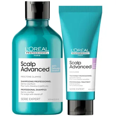 L'oreal Professionnel Serié Expert Scalp Advanced Anti-dandruff Shampoo And Hair Treatment Routine In White