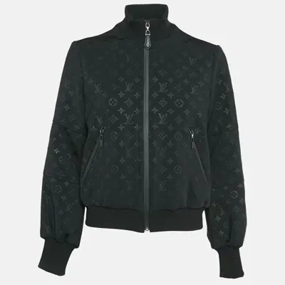 Pre-owned Louis Vuitton Black Monogram Embossed Technical Jersey Jacket M