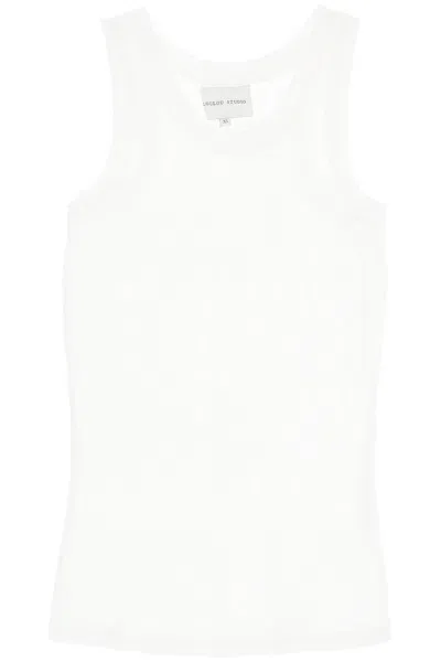 Loulou Studio Round-neck Cotton Tank Top In White