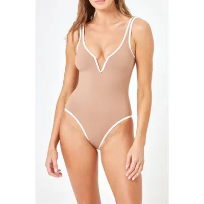 L*space Lspace Coco One-piece Swimsuit In Saddle/cream