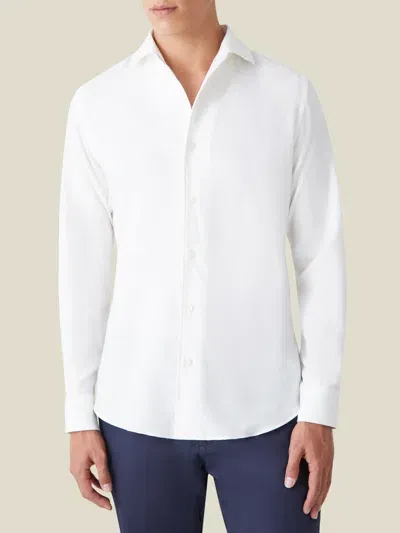 Luca Faloni Cashmere-cotton Classic Shirt In White