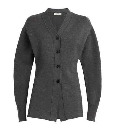 Lvir Merino-blend V-neck Cardigan In Grey