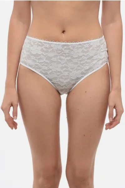 Maison Lejaby High Waisted Floral Motif Lace Briefs In Gray